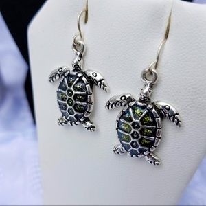 Beautiful Sea Turtle French Hook Earrings